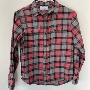 Old Navy Pink and Gray Boys Flannel - Size 10-12